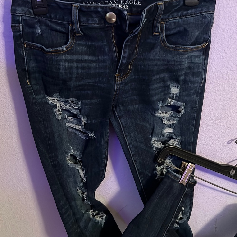 America eagles ripped denim jeans size 4.